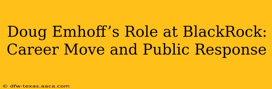 Doug Emhoff’s Role at BlackRock: Career Move and Public Response