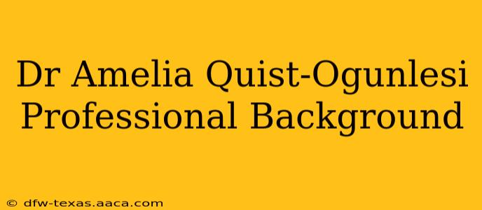 Dr Amelia Quist-Ogunlesi Professional Background