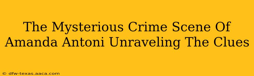 The Mysterious Crime Scene Of Amanda Antoni Unraveling The Clues