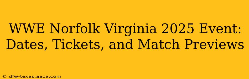 WWE Norfolk Virginia 2025 Event: Dates, Tickets, and Match Previews